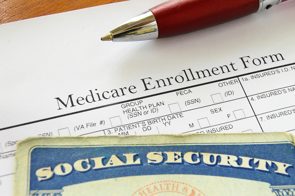 Social Security card and Medicare enrollment form 